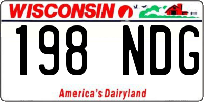 WI license plate 198NDG
