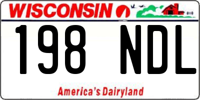 WI license plate 198NDL