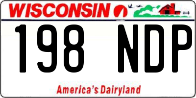 WI license plate 198NDP