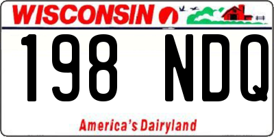 WI license plate 198NDQ