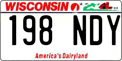 WI license plate 198NDY