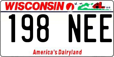 WI license plate 198NEE