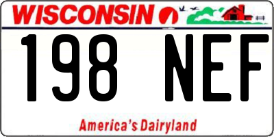 WI license plate 198NEF