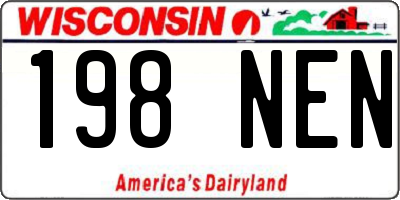 WI license plate 198NEN