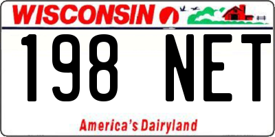 WI license plate 198NET