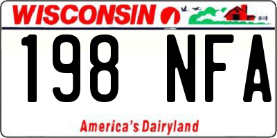 WI license plate 198NFA