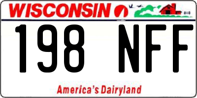 WI license plate 198NFF