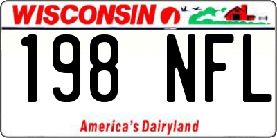 WI license plate 198NFL
