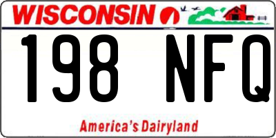 WI license plate 198NFQ