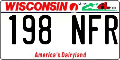 WI license plate 198NFR
