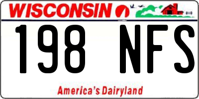 WI license plate 198NFS