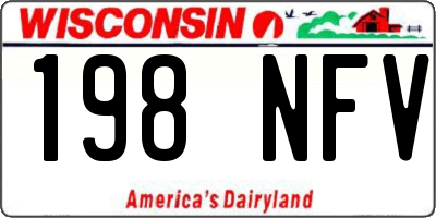WI license plate 198NFV