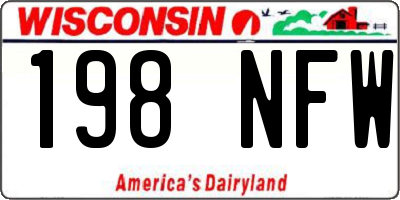 WI license plate 198NFW