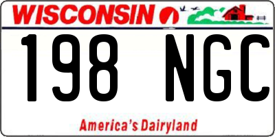 WI license plate 198NGC