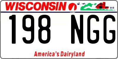 WI license plate 198NGG