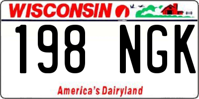 WI license plate 198NGK