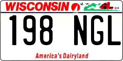 WI license plate 198NGL
