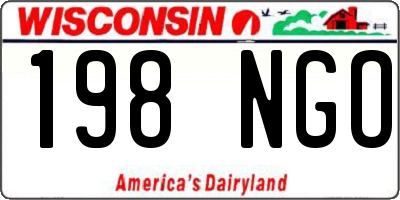 WI license plate 198NGO