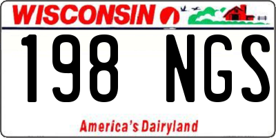 WI license plate 198NGS