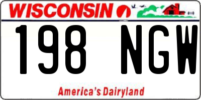 WI license plate 198NGW