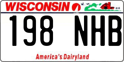 WI license plate 198NHB