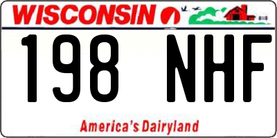 WI license plate 198NHF