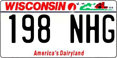 WI license plate 198NHG