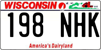 WI license plate 198NHK