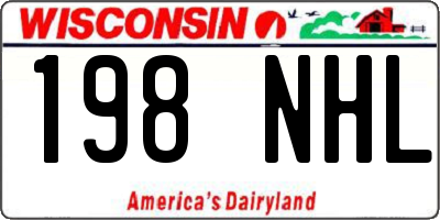 WI license plate 198NHL