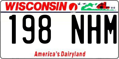 WI license plate 198NHM