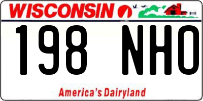 WI license plate 198NHO