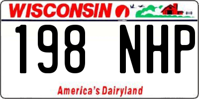 WI license plate 198NHP