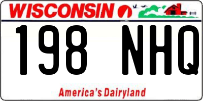 WI license plate 198NHQ