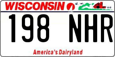 WI license plate 198NHR