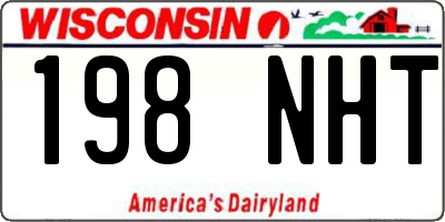 WI license plate 198NHT