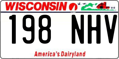 WI license plate 198NHV