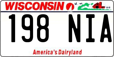 WI license plate 198NIA
