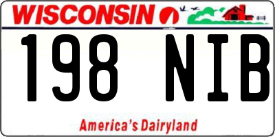 WI license plate 198NIB