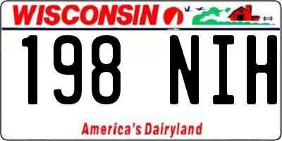 WI license plate 198NIH