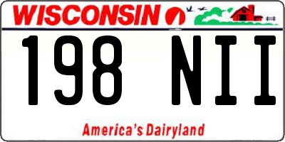 WI license plate 198NII