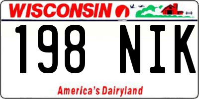 WI license plate 198NIK