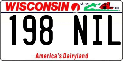 WI license plate 198NIL
