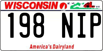 WI license plate 198NIP