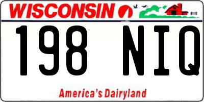 WI license plate 198NIQ