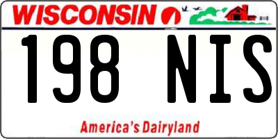 WI license plate 198NIS