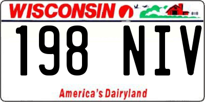 WI license plate 198NIV