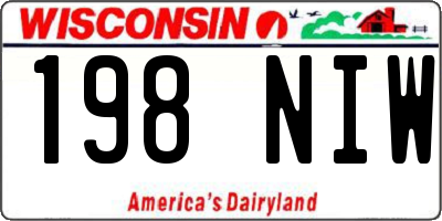 WI license plate 198NIW