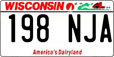 WI license plate 198NJA