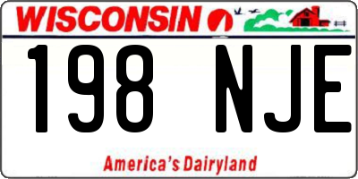 WI license plate 198NJE