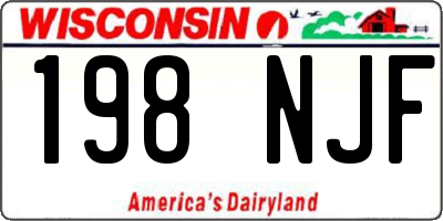 WI license plate 198NJF